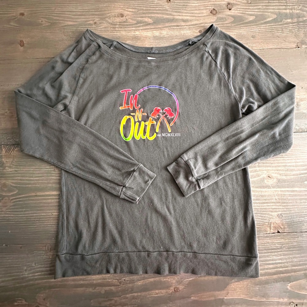 In-N-Out Burger Californa Gray Longsleeve Top Palm Tree‎ Graphic Unisex Size S